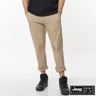【JEEP】男裝 舒適休閒錐形長褲(卡其)