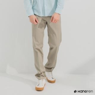【Hang Ten】男裝-REGULAR FIT防皺褲-灰卡其