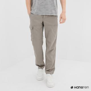 【Hang Ten】男裝-恆溫多功能-REGULAR FIT標準提織吸濕快乾抗曬多口袋運動長褲-灰