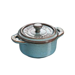 【STAUB】圓形烤盅陶缽10cm-綠松石/0.2L(德國雙人牌集團官方直營)