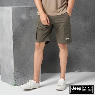 【JEEP】男裝 吸濕排汗兩用穿工作長褲(橄欖綠)