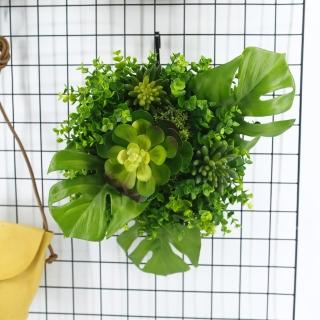 【HUGO DECO 榆果傢飾】多肉電信葉/龜背葉植生框(擬真植栽/植生框/多肉植物/居家佈置/節慶送禮)