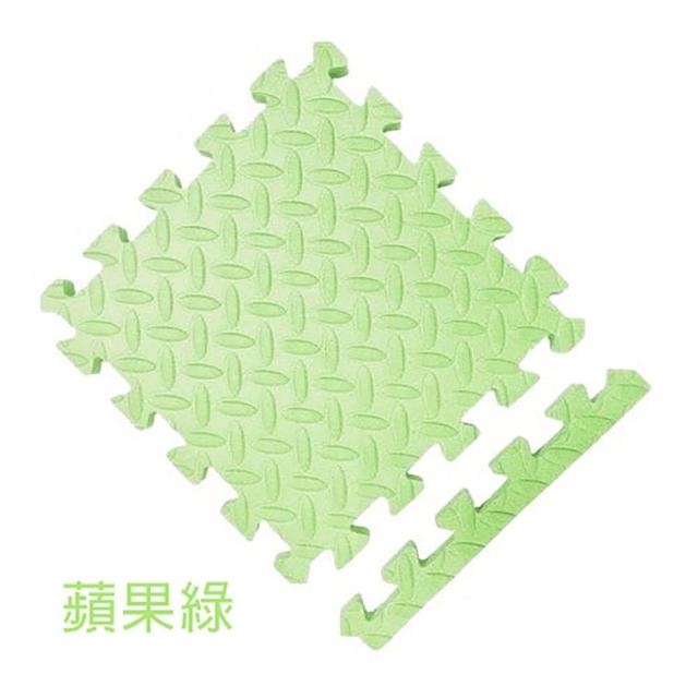 【MOMOTARO 桃太郎地墊】台灣製極厚2.5CM拼接超Q樹葉紋32x32無毒防滑巧拼地墊-附邊條(36片裝-約1坪)