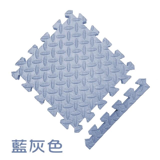 【MOMOTARO 桃太郎地墊】台灣製極厚2.5CM拼接超Q樹葉紋32x32無毒防滑巧拼地墊-附邊條(36片裝-約1坪)