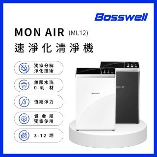 【BOSSWELL博士韋爾】MonAir-ML12雙電離抗敏滅菌空氣清淨機3-12坪(ML12)