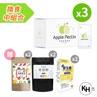 【KHDr.】換食中組合-蘋果柑橘果膠x3盒(贈 益生菌乳鐵蛋白x2+有酵食光x2+奇亞籽x2)