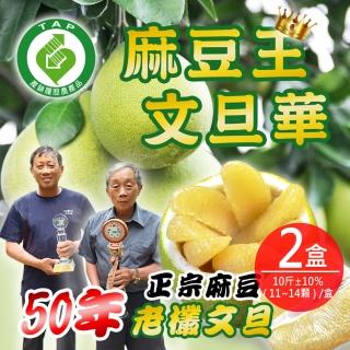 【麻豆王 文旦華】正宗麻豆50年老欉文旦x2箱(10斤±10%/11-14顆/箱)