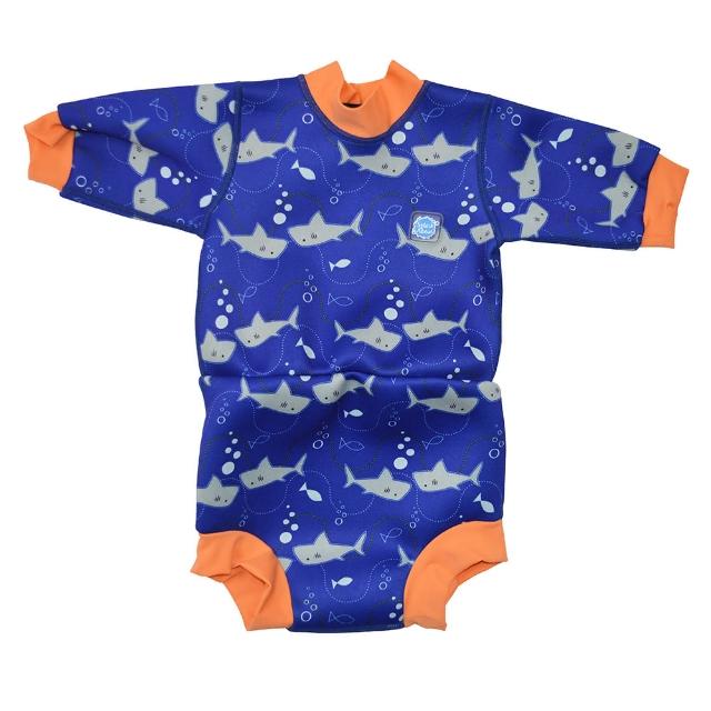 【Splash About 潑寶】嬰兒 尿布褲 連身 防曬 抗UV-亮橘鯊魚(嬰兒泳褲)