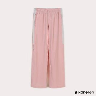 【Hang Ten】童裝-恆溫多功能-REGULAR FIT標準四向彈力吸濕快乾抗曬撞色運動長褲-淺粉