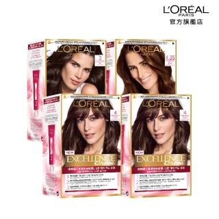 【LOREAL Paris 巴黎萊雅】優媚霜三重護髮染髮霜 四入組(21色任選)