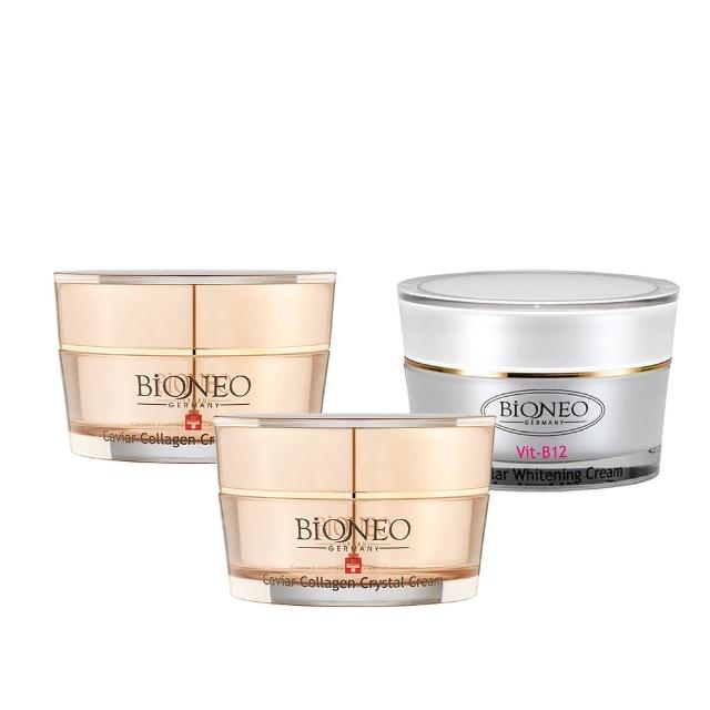 【Bioneo 德國百妮】白金胜肽保濕凝霜/水潤拋光B12美白霜 50mlX3(抗老 美白 聖品 四季可用 臉部保養)