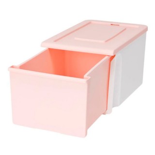 【NITORI 宜得利家居】窄型堆疊收納籃 抽屜式 N-FLATTE-DS HALF LRO(窄型 蓋子 可堆疊 收納籃用蓋 抽屜式)