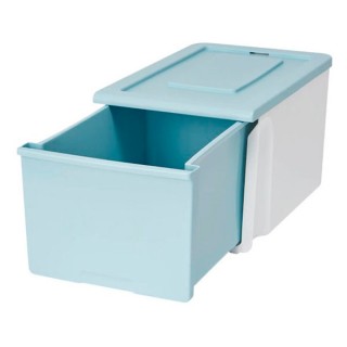 【NITORI 宜得利家居】窄型堆疊收納籃 抽屜式 N-FLATTE-DS HALF TBL(窄型 蓋子 可堆疊 收納籃用蓋 抽屜式)