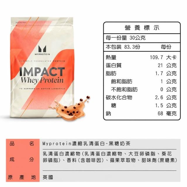 【MYPROTEIN】濃縮乳清蛋白2.5KG(多口味可選)X2