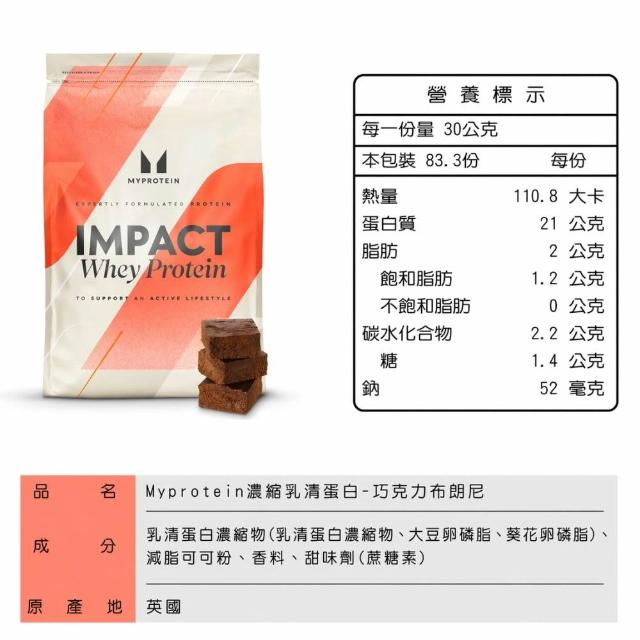 【MYPROTEIN】濃縮乳清蛋白2.5KG(多口味可選)X2