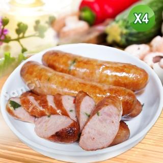 【老爸ㄟ廚房】微辣剝皮辣椒雞肉香腸 4包組(300g±3%/包)