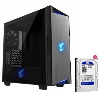 【機殼+1TB桌上型硬碟】GIGABYTE 技嘉 AORUS C300 GLASS 機殼+WD 藍標 1TB 桌上型3.5吋硬碟(WD10EZEX)