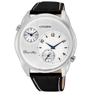 【CITIZEN 星辰】GENTS系列 兩地時間顯示 時尚雙眼腕錶(AO3030-24A)