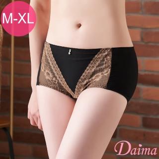 【Daima 黛瑪】極萃環保咖啡紗M-XL除臭速乾包臀蕾絲內褲(黑色)