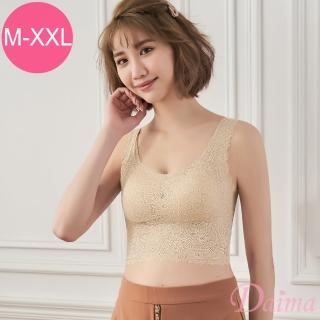 【Daima 黛瑪】無痕內衣M-XXL/寧夏之夜美背蕾絲無鋼圈內衣/透氣集中包覆涼感/ABCDE罩(膚色)