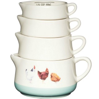 【KitchenCraft】Farm陶製調理碗4件(雞)