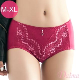 【Daima 黛瑪】彈力親膚透氣蕾絲全包覆內褲M-XL(玫瑰紅)