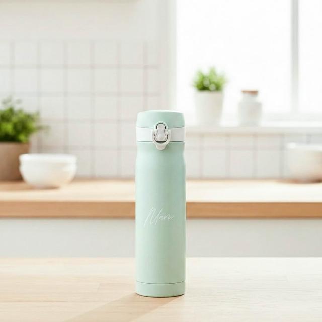 【Maru 丸山製研】輕陶瓷按壓彈蓋保溫杯500ml(鈦瓷保溫瓶/輕量陶瓷保溫/不銹鋼保溫瓶)