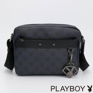 【PLAYBOY】斜背包-小 PZG方塊遊戲系列(深藍色)