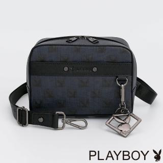 【PLAYBOY】腰包可單肩背 PZG方塊遊戲系列(深藍色)