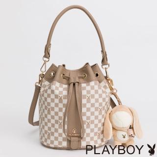 【PLAYBOY】水桶包 Bubble Bunny系列(卡其色)