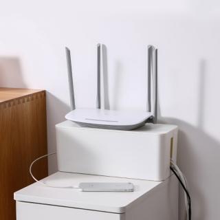 【JOEKI】大號電源線收納盒 無印風-SN0194(桌面插線板盒 電線收納盒 集線盒)