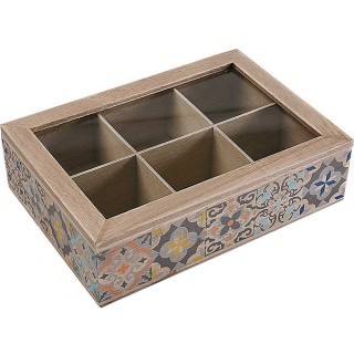 【VERSA】木質茶包收納盒(圖騰)