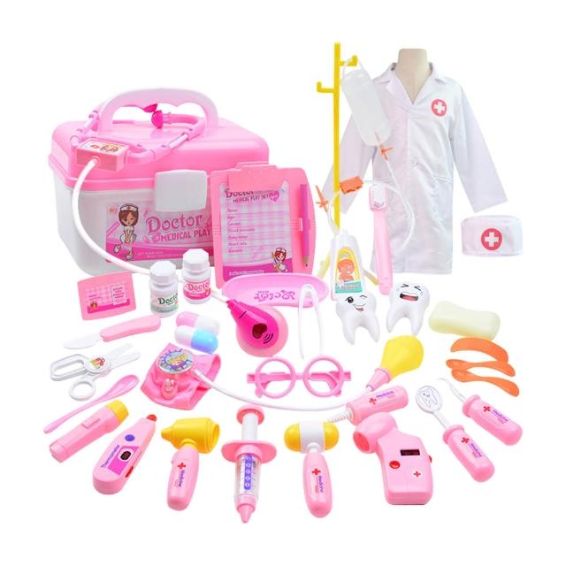 【JoyNa】醫生玩具 護士醫療手提箱玩具組 啟發職業(附醫師服.角色扮演.扮家家酒)