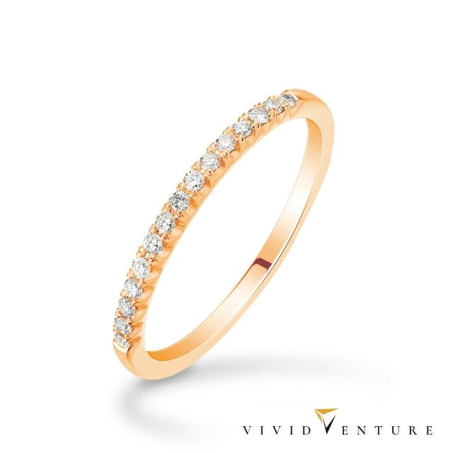 【Vividventure 亞帝芬奇】10分 天然鑽石 真鑽 戒指 線戒 完美(14K金台)