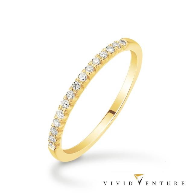 【Vividventure 亞帝芬奇】10分 天然鑽石 真鑽 戒指 線戒 完美(14K金台)
