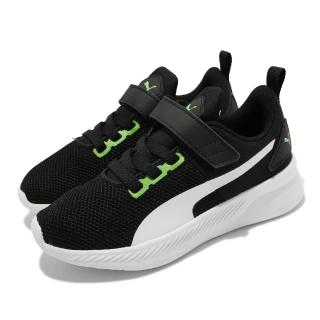 【PUMA】慢跑鞋 Flyer Runner V PS 童鞋 涼爽 緩震 柔軟 魔鬼氈 包覆 中童 黑 白(192929-24)