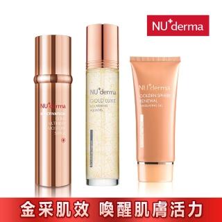 【NU+derma 新德曼】海神霜100mL＋晶凍凝露125mL＋金球去角質凝膠100mL(海神霜金采明星組)