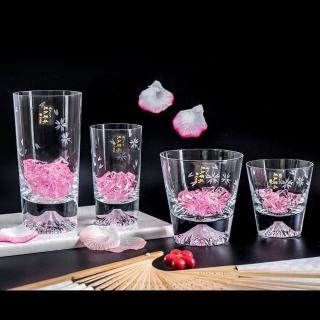 【田島硝子】富士山杯 櫻花款x迷你櫻花款  威士忌杯+啤酒杯4入組(TG16-RS+TG16-TS+TG20-MRS+TG20-MTS)