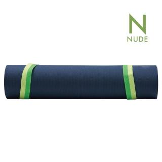 【NUDE】台灣製 6mm 頂級TPE環保瑜伽墊  靛藍  183 x 61 cm(輕量 揹繩 伸展帶 定位點 定位線 雙面可用)