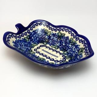 【SOLO 波蘭陶】Vena 波蘭陶 21CM 藍繡球花葉型盤