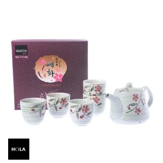 【HOLA】紅卉陶瓷一壺五杯茶具組