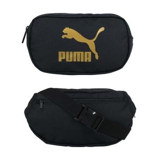 【PUMA】腰包-臀包 斜背包 側背包 慢跑 單車 自行車 黑金(07848201)