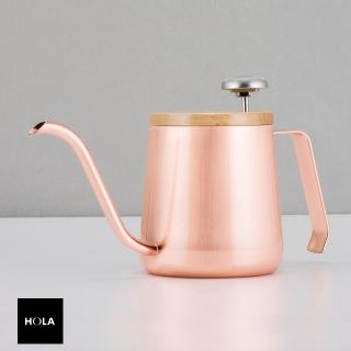 【HOLA】AIDIO｜人文手沖壺350ml含溫度計、木蓋-玫瑰金