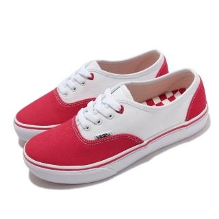 【VANS】休閒鞋 V44CF LV Authentic 女鞋 帆布 撞色 街頭風格 棋盤格 紅 白(6123530001)