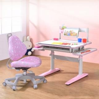 【SingBee 欣美】LeTaHo喜學兒 手拉升降雙板桌80cm桌面+131椅(兒童書桌椅/學習桌椅/成長桌椅組)