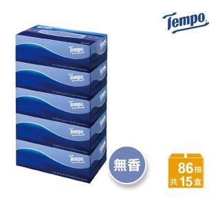 【TEMPO】3層加厚盒裝面紙 天然無香86抽5盒x3串/箱