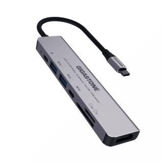 【Gigastone 立達國際】7合1多功能 100W PD充電 Type-C HUB集線器(HUB-P7/USB/Type-C/SD/HDMI/Micro SD)