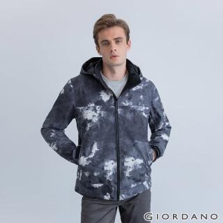 【GIORDANO 佐丹奴】男裝防潑水可拆式連帽外套(93 白/藍)