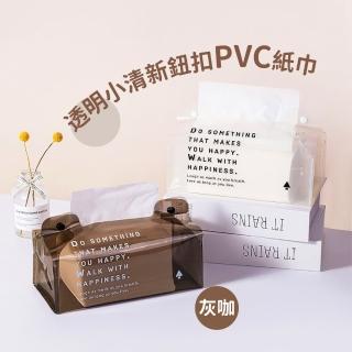 【收納幫】透明小清新鈕扣PVC紙巾盒(防水 面紙套 面紙袋 抽紙盒 衛生紙盒 透明面紙盒 客廳面紙盒)