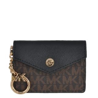 【Michael Kors】KALA系列 PVC皮革 鑰匙/零錢/卡片包(經典黑)